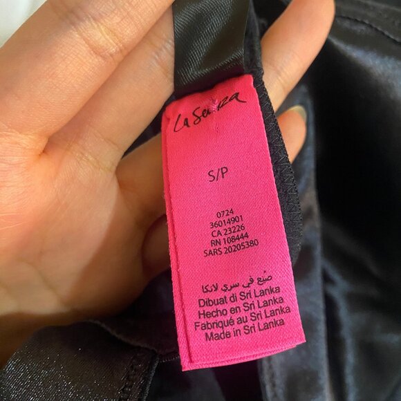 💎 NWOT Stunning Black Satin La Senza Body Suit with Sparkle Gem Straps - Picture 6 of 6